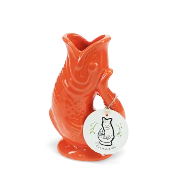 Orange fish vase
