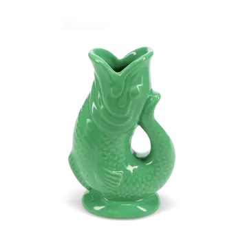 Green fish vase