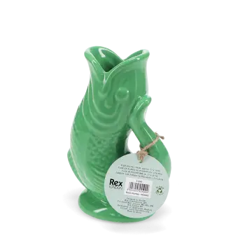 Green fish vase