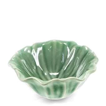 Large green flower bowl