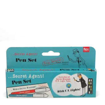 Invisible ink spy pens (set of 2) - Secret Agent