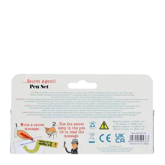 Invisible ink spy pens (set of 2) - Secret Agent