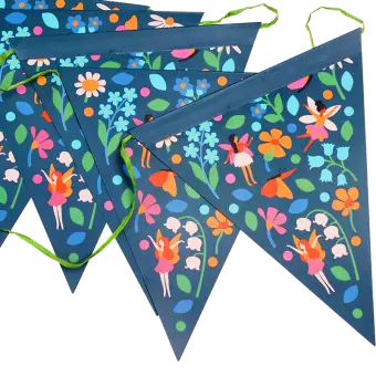 Party bunting (12 flags) - Fairies in the Garden