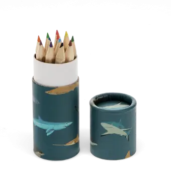 Tube of colouring pencils - Sharks