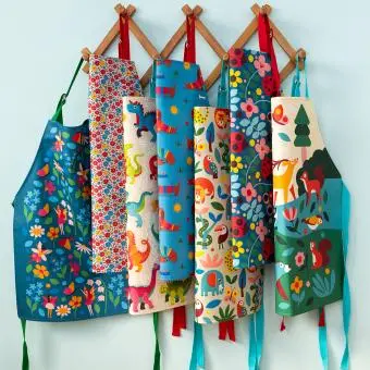 Wipeable cotton children's apron 