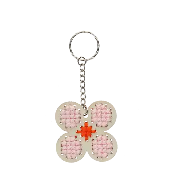 Stitch your own wooden keyring - Daisy
