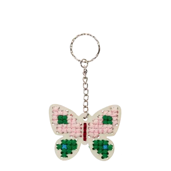 Stitch your own wooden keyring - Butterfly