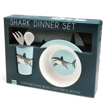 Children's melamine dinner set (5 pieces) - Sharks