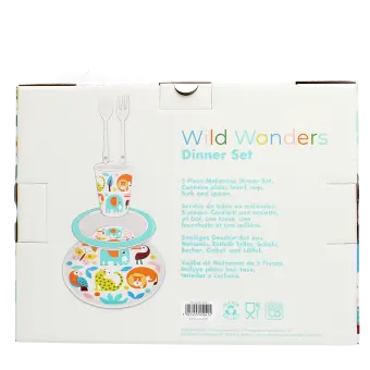 Children's melamine dinner set (5 pieces) - Wild Wonders