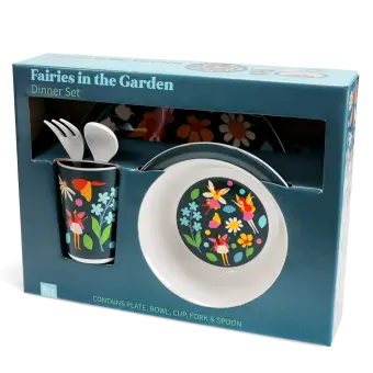 Children's melamine dinner set (5 pieces) - Fairies in the Garden
