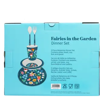 Children's melamine dinner set (5 pieces) - Fairies in the Garden
