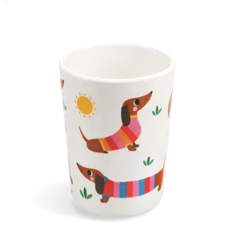 Children's melamine beaker - Sunny Sausage Dog