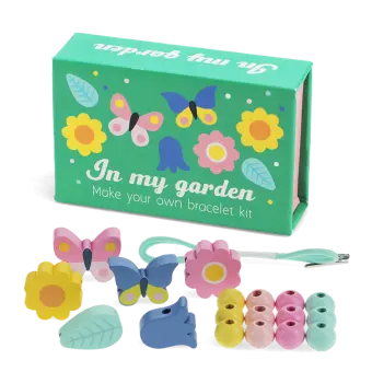Wooden bead bracelet kit - In my garden