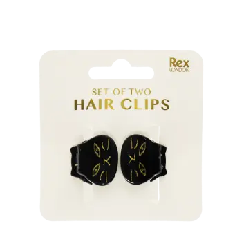 Mini hair claw clips (set of 2) - Black cats