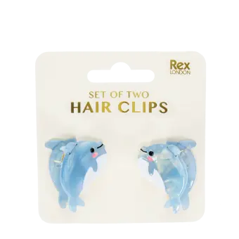 Mini hair claw clips (set of 2) - Dolphins