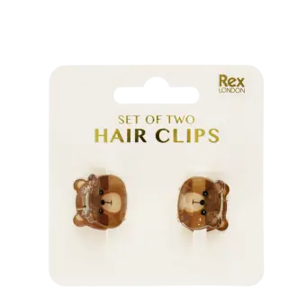 Mini hair claw clips (set of 2) - Brown bears