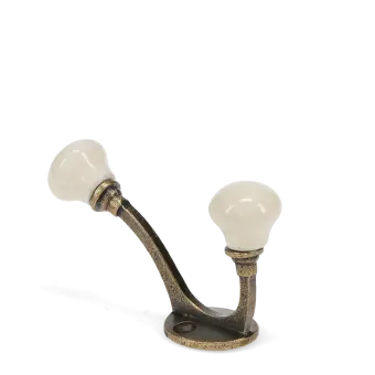Ceramic double hook - Cream