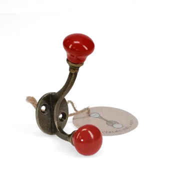 Ceramic double hook - Red