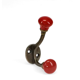Ceramic double hook - Red