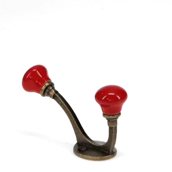 Ceramic double hook - Red
