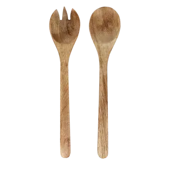 Mango wood salad server set