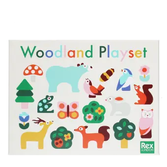 Wooden animal playset - Woodland