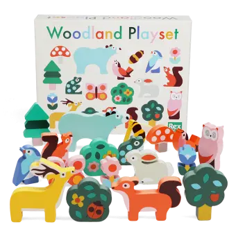 Wooden animal playset - Woodland