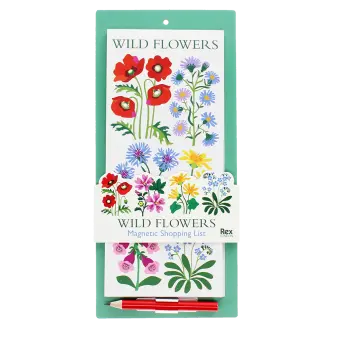 Magnetic shopping list - Wild Flowers