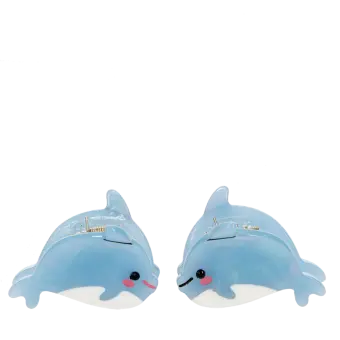 Mini hair claw clips (set of 2) - Dolphins
