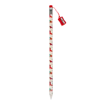 sausage dog printed pencil with red sharpener