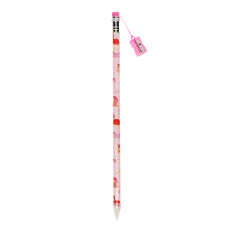 Unicorn printed pencil with pink sharpener