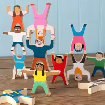 stacked wooden characters game 