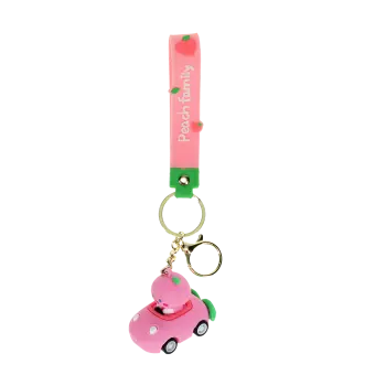 Keyring bag charm - Peach