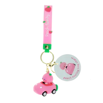 Keyring bag charm - Peach