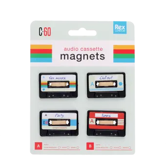 Mini music media magnets (set of 4) - Cassette
