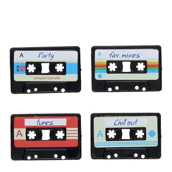Mini music media magnets (set of 4) - Cassette