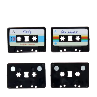 Mini music media magnets (set of 4) - Cassette