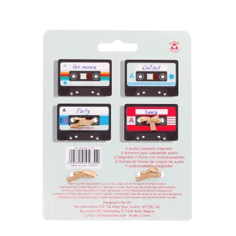 Mini music media magnets (set of 4) - Cassette