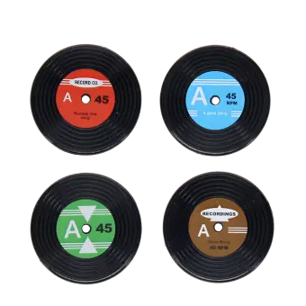 Mini music media magnets (set of 4) - Vinyl record