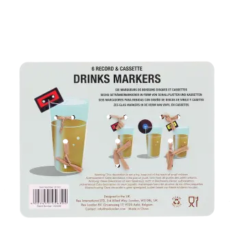 Music media drinks markers (set of 6) - Record and cassette