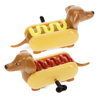 set of 2 wind-up hot dog racers