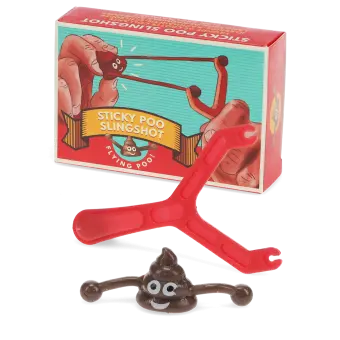 Sticky poo slingshot