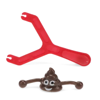 Sticky poo slingshot