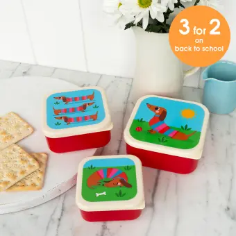 Snack boxes (set of 3) - Sunny sausage dog