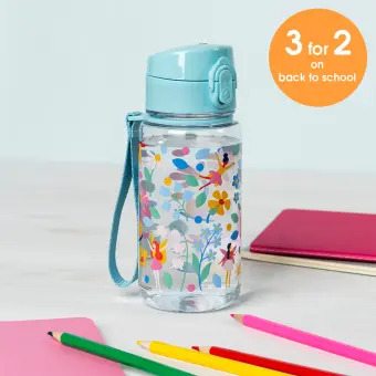Children's water bottle - Fairies in the Garden (sports cap, 450ml)