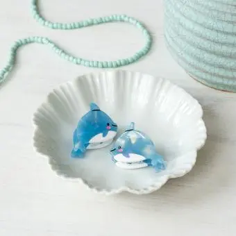 Mini hair claw clips (set of 2) - Dolphins