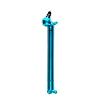 sausage dog stylus ballpoint pen in blue with cap on