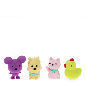 set of 4 different animal erasers 