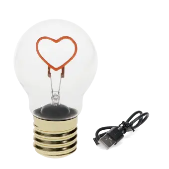 USB rechargeable light bulb lamp - Heart