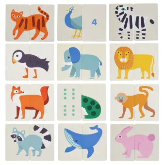 Colourful animal-themed Heads & Tails game cards